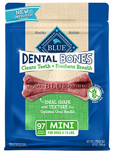 Product Cover Blue Buffalo Dental Bones Natural Adult Dental Chew Dog Treat  Mini 27-oz bag Value Pack
