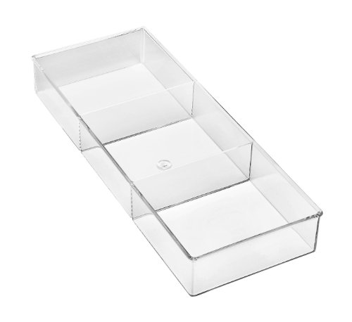 Product Cover Whitmor 3 Section Small Drawer Organizer - Easy Clean Clear Plastic Resin