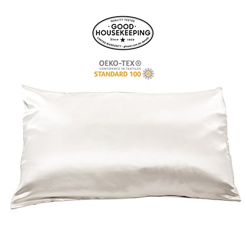 Product Cover Fishers Finery 19mm 100% Pure Silk Pillowcase Good Housekeeping Quality Tested (White, Q)