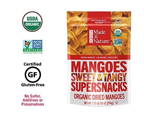 Product Cover Made In Nature Organic Dried Mangoes, 28oz - Non-GMO Vegan Dried Fruit Super Snack