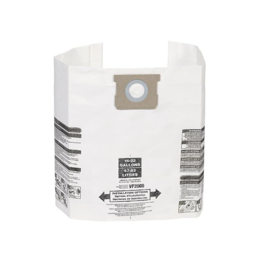 Product Cover Multi-Fit Wet Dry Vacuum Bags VF2008 General Dust Filter Bag (3 Shop Vacuum Bags), Bag Filter For Most 15 gallon To 22 gallon Shop-Vac, Genie Shop Vacuum Cleaners