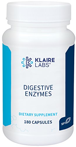 Product Cover Klaire Labs Digestive Enzymes - Powerful Microbial-Based Amylase, Protease, Lactase, Lipase & Cellulase Enzyme Blend for Gas & Bloating (180 Capsules)