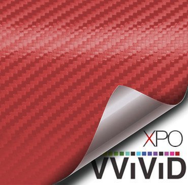 Product Cover VViViD XPO Red Carbon Fiber Car Wrap Vinyl Roll with Air Release Technology (1FT X 5FT)
