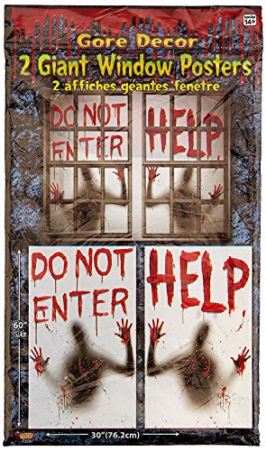 Product Cover Forum Novelties 2 Piece Giant Bloody Window Posters Halloween Party Decoration