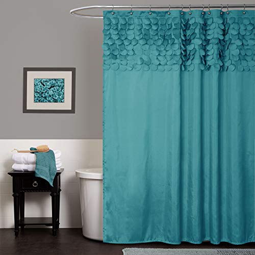 Product Cover Lush Decor Lillian Shower Curtain | Textured Shimmer Circle Design Bathroom, 72