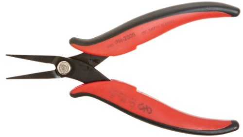 Product Cover Hakko CHP PN-2008 Long-Nose Pliers, Flat Nose, Flat Outside Edge, Smooth Jaws, 32mm Jaw Length, 3mm Nose Width, 3mm Thick Steel