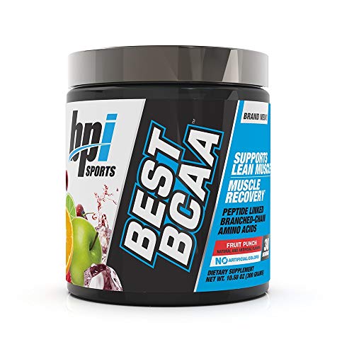 Product Cover BPI Sports Best BCAA - BCAA Powder - Branched Chain Amino Acids - Muscle Recovery - Muscle Protein Synthesis - Lean Muscle - Improved Performance - Hydration - Fruit Punch - 30 Servings - 10.58 oz.