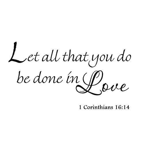 Product Cover Let All That You Do Be Done in Love 1 Corinthians 16:14 Vinyl Wall Art Religious Faith Home Decal Decor Christian Quote Bible Scripture Wall Decals
