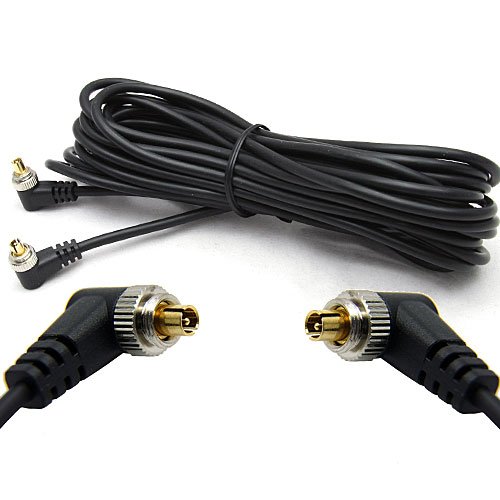 Product Cover DSLRKIT 5M 16ft Male to Male M-M Flash PC Sync Cable Cord with Screw Lock