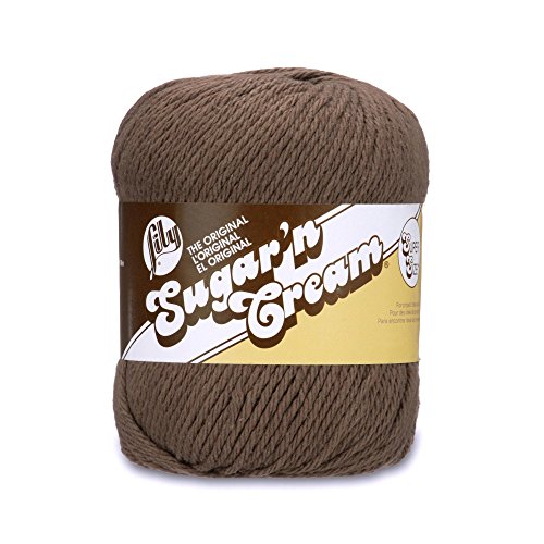 Product Cover Lily 10201818013 Sugar 'N Cream  Super Size Solid Yarn - (4) Medium Gauge 100% Cotton,Big Ball - 4 oz -  Warm Brown  -  Machine Wash & Dry