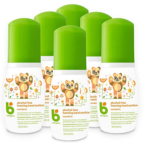 Product Cover Babyganics Alcohol-Free Foaming Hand Sanitizer, On-The-Go, Mandarin, 1.69 oz, 6 Pack, Packaging May Vary