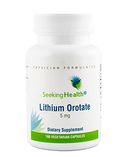 Product Cover Seeking Health | Lithium Orotate | Lthium Supplement | 5 mg | 100 Vegetarian Capsules | Free of Common Allergens