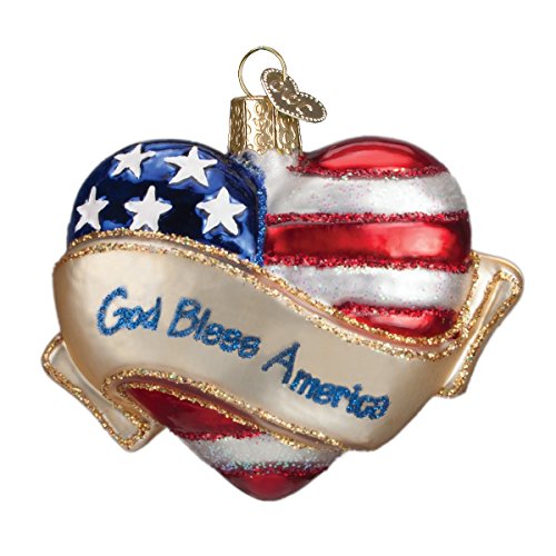 Product Cover Old World Christmas Assortment Glass Blown Ornaments for Christmas Tree God Bless America Heart