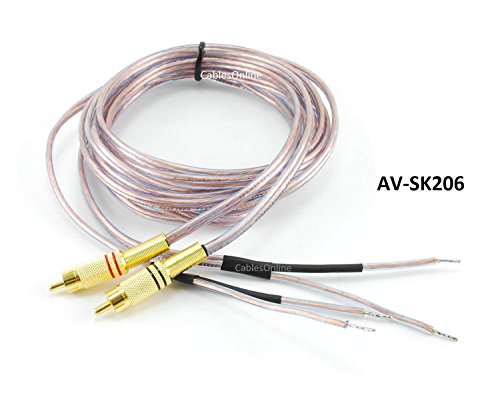 Product Cover CablesOnline 6ft 18-AWG Speaker Wire Pair Cables with Dual RCA Male Plugs, (AV-SK206)