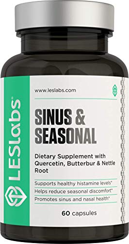 Product Cover LES Labs Sinus & Seasonal, Sinus Relief & Seasonal Discomfort Supplement for Healthy Histamine Levels, Respiratory & Nasal Health with Butterbur, Quercetin & Nettle Root, 60 Capsules