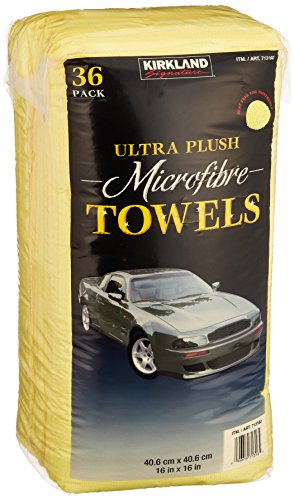 Product Cover Kirkland Signature Ultra High Pile Premium Microfiber Towels, 36 Count (Pack of 1), Yellow - 713160