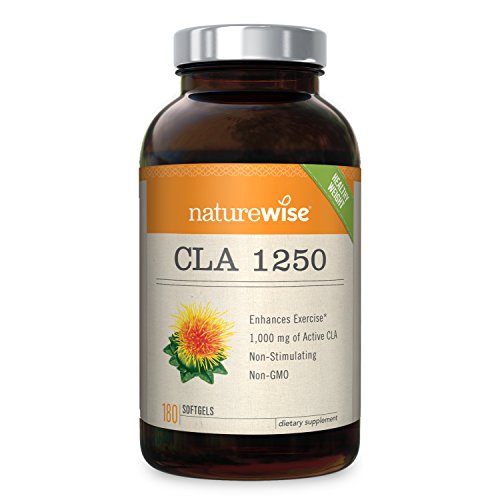 Product Cover NatureWise CLA 1250, High Potency, Natural Weight Loss Exercise Enhancement | Increase Lean Muscle Mass, Non-Stimulating | Non-GMO, Gluten-Free, & 100% Safflower Oil [2 Month Supply - 180 Count]