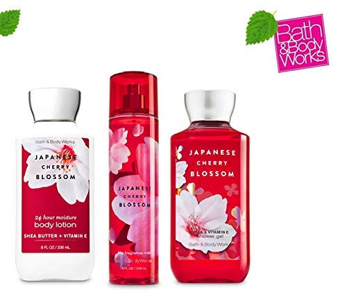 Product Cover Bath & Body Works Japanese Cherry Blossom Set - Shower Gel 10 oz, Fragrance Mist 8 oz, Body Lotion 8 oz