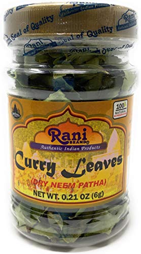 Product Cover Rani Dried Curry Whole Leaves (Kari Neem Patha) Indian Spice 0.21oz (6g) ~ All Natural | Vegan | Gluten Free Ingredients | NON-GMO