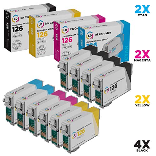 Product Cover LD Remanufactured Ink Cartridge Replacement for Epson 126 (4 Black, 2 Cyan, 2 Magenta, 2 Yellow, 10-Pack)