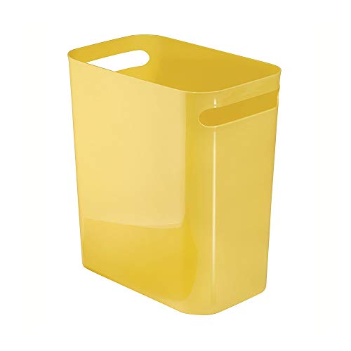 Product Cover iDesign Una Rectangular Trash Handles, Waste Basket Garbage Can for Bathroom, Bedroom, Home Office, Dorm, College, 12