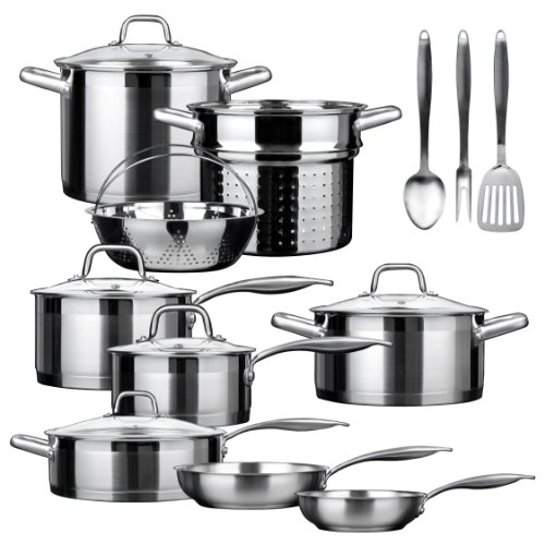 Product Cover Duxtop SSIB-17 Professional 17 Pieces Stainless Steel Induction Cookware Set, Impact-bonded Technology