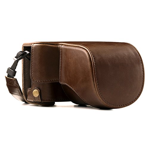Product Cover MegaGear Fujifilm X-A5, X-A3, X-A2, X-A1, X-M1 Ever Ready Leather Camera Case and Strap, with Battery Access - Dark Brown - MG173