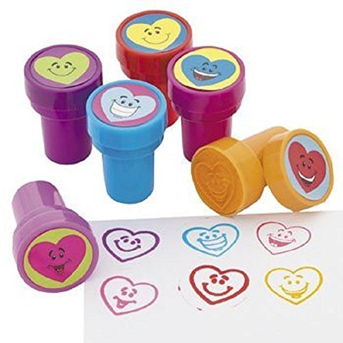 Product Cover 6 ~ Heart Smile Face Stampers-wrapped ~ Valentine Party Favors, Scrapbook Stamps