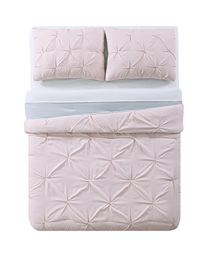Product Cover My World LHK-COMFORTERSET Pleated Reversible Twin XL Comforter Set, Twin/Twin, Blush/Silver Gr