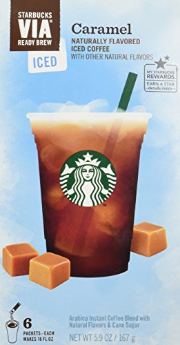 Product Cover Starbucks VIA Ready Brew Iced Caramel Coffee (3 Pack/Boxes) 6 Packets Each Box