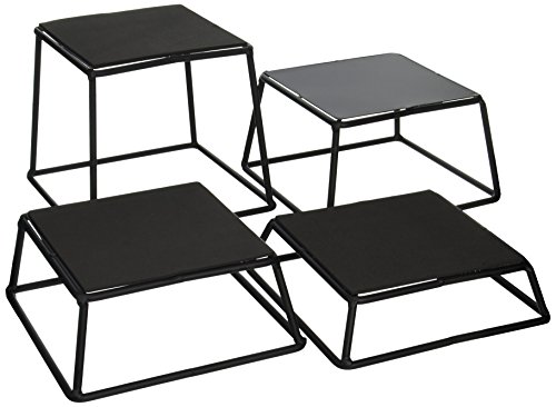 Product Cover Tablecraft BKR4 Non-Slip Riser Set (Set of 4), Black, Gray