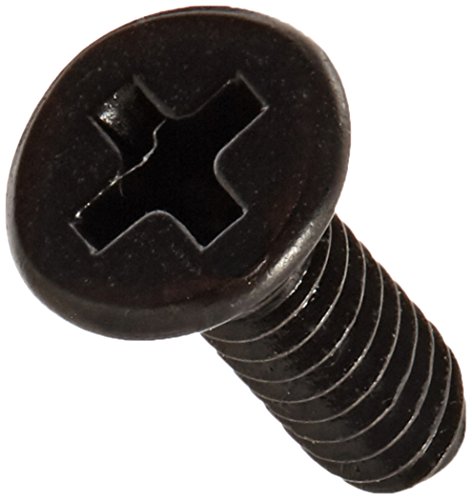 Product Cover Steel Thread Rolling Screw for Metal, Black Oxide Finish, 82 Degree Flat Head, Phillips Drive, #4-40 Thread Size, 3/8