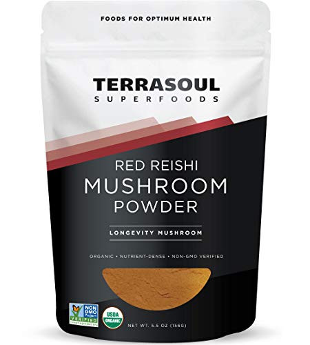 Product Cover Terrasoul Superfoods Organic Reishi Mushroom Powder (4:1 Extract), 5.5 Oz - Immune Boosting | Coffee Enhancer | Deeper Sleep