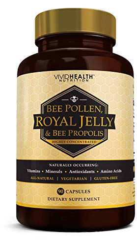 Product Cover Vivid Health Nutrition High Potency Royal Jelly and Bee Pollen Capsules, 90 Count