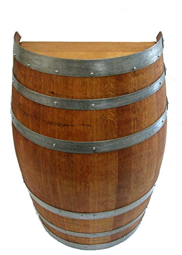 Product Cover Master Garden Products SBP-26TP MGP, Gloss Lacquer Finished, 26 in. W x 35 in. L x 13 in. D Oak Wood Split Wine Barrel Stand, Brown