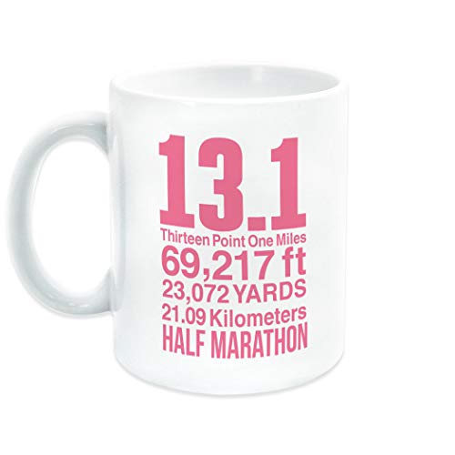Product Cover Gone For a Run Half Marathon 13.1 Math Miles Ceramic Mug | Running Coffee Mug Pink