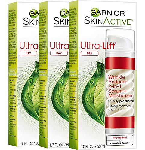 Product Cover Garnier Ultra-Lift 2-In-1 Wrinkle Reducer Serum And Moisturizer For Wrinkles And Firming, 1.7 Fluid Ounce (Pack of 3)