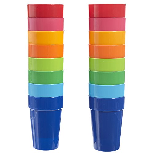 Product Cover | Set of 16 | Spectrum Unbreakable Plastic 10oz Kids Juice Tumblers in 8 Assorted Colors