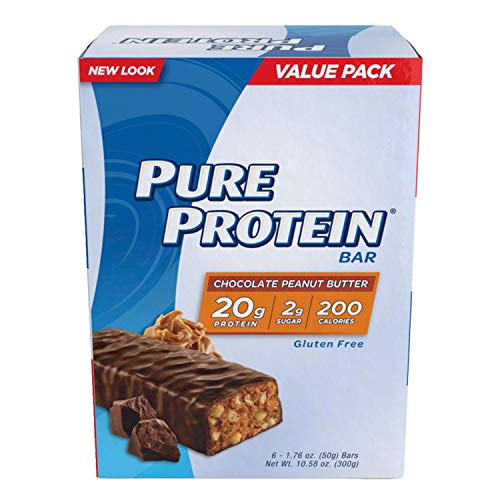 Product Cover Pure Protein Bars, High Protein, Nutritious Snacks to Support Energy, Low Sugar, Gluten Free, Chocolate Peanut Butter, 1.76oz, 12 Pack