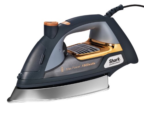 Product Cover Shark Professional Steam Iron, Garment Steamer with Fabric Selector, Auto-Shut Off and Stainless Steel Soleplate, 1800 Watts (GI505), Gold