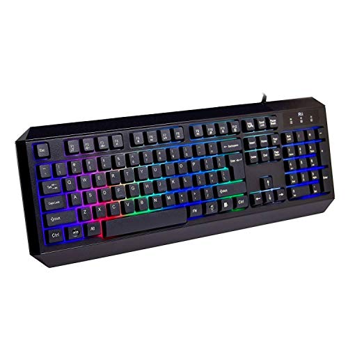 Product Cover Rii RK300 Rainbow RGB Backlit Gaming Keyboard, 104 Keys USB Wired Multimedia Keyboard for Gaming,Office