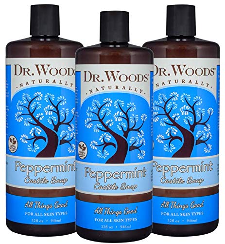 Product Cover Dr. Woods Pure Peppermint Liquid Castile Soap, 32 Ounce (Pack of 3)