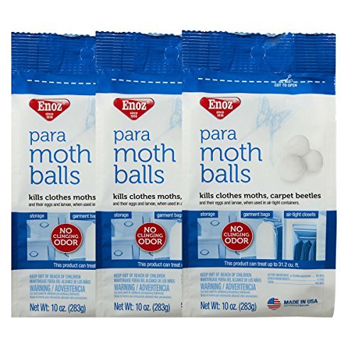 Product Cover Enoz Para Moth Balls for Moths and Carpet Beetles, 80-mothballs, 3-pack (240 Count)