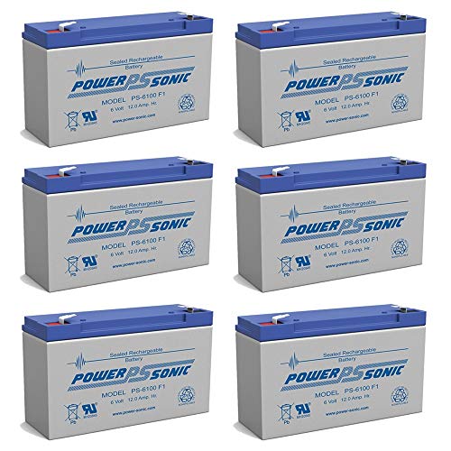 Product Cover PS-6100 6V 12AH F1 Rechargeable Battery - 6 Pack