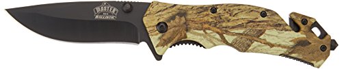 Product Cover Master USA MU-A001BC Spring Assist Folding Knife, Black Blade, Brown Camo Handle, 4-1/2-Inch Closed