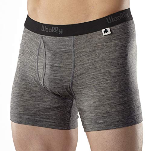 Product Cover Woolly Clothing Men's Merino Wool Boxer Brief - Everyday Weight - Wicking Breathable Anti-Odor