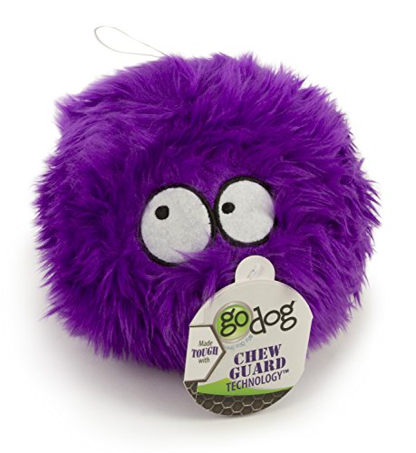 Product Cover goDog Furballz Tough Plush Dog Toy with Chew Guard Technology, Purple, Large
