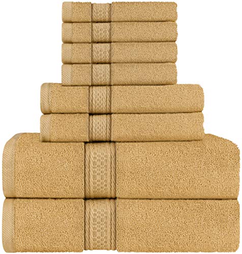 Product Cover Utopia Towels 8 Piece Towel Set, Beige, 2 Bath Towels, 2 Hand Towels, and 4 Washcloths