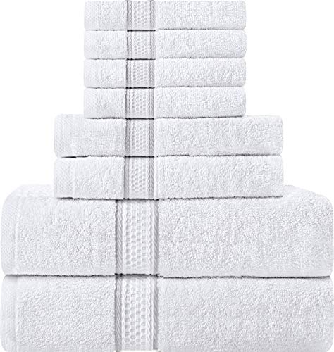Product Cover Utopia Towels 8 Piece Towel Set, White, 2 Bath Towels, 2 Hand Towels, and 4 Washcloths