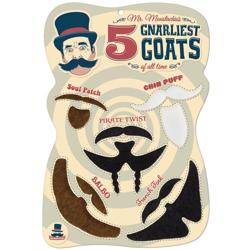 Product Cover Mr. Moustachio Five Gnarliest Goats of All Time, Fake Goatee Costume Party Assortment